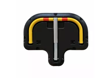 Arceau de parking haute visibilité à fixer caoutchouc