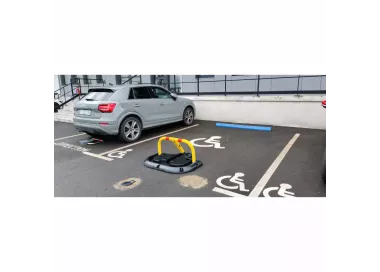 Arceau de parking haute visibilité à fixer caoutchouc