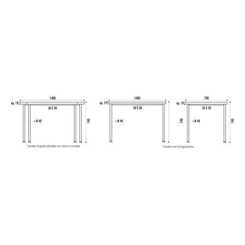 Table Rectangulaire Modulaire Confort