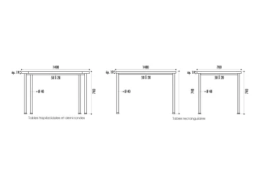 Table Rectangulaire Modulaire Confort