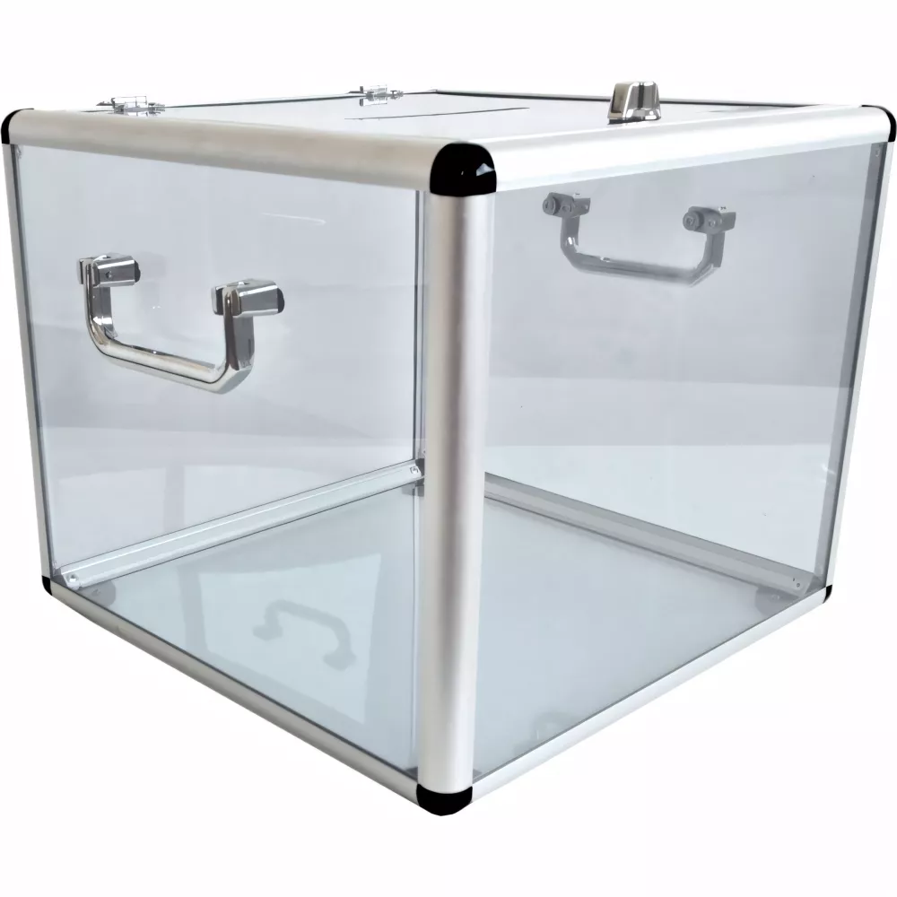 Urne standard carrée PMMA 25L-48L, fente 115mm Urne standard carrée PMMA 25L-48L, fente 115mm