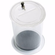 Urne ronde PMMA avec clés, fente 115x10mm