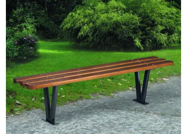 Banquette BRUGES lames en bois exotique