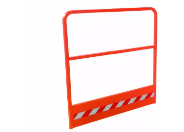 Garde corps acier rampe chantier bande rouge-blanc