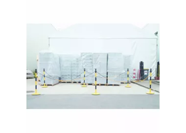 Extension poteau acier noir-jaune avec chaine 2m