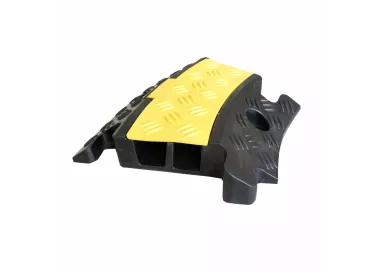 Angle pour passe-câbles jaune 2 canaux 38mm