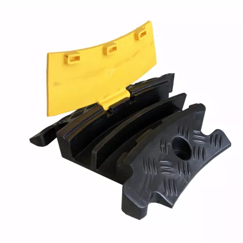 Angle pour passe-câbles jaune 2 canaux 38mm