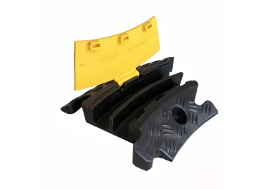 Angle pour passe-câbles jaune 2 canaux 38mm