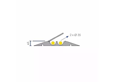 Embout passe-câbles modulaire caoutchouc 2 canaux 35mm