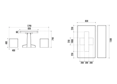 Table pique-nique béton armé TRITON