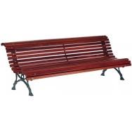 Banc ROMANTICO simple lames en bois exotique