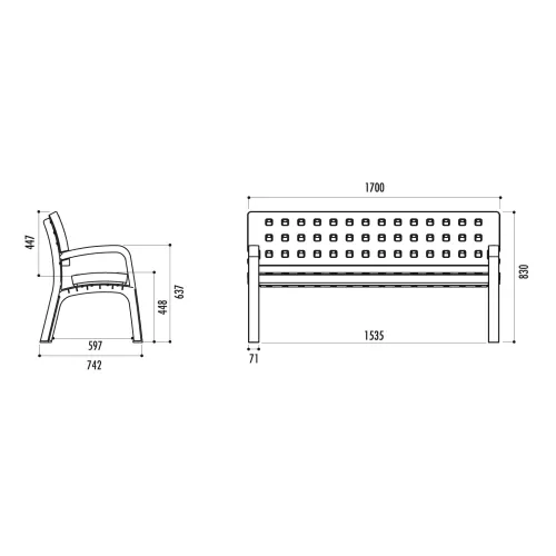 Banc MODO PLASTIQUE 100 % recyclable