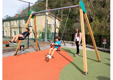 Balançoire adaptée 2 sièges inclusif et berceau