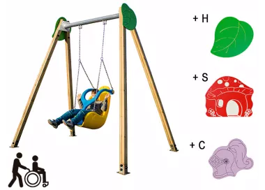 Balançoire inclusive adaptée aux enfants différents