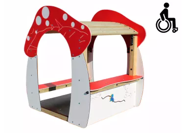 Maisonnette champignon inclusive en bois et polyéthylène