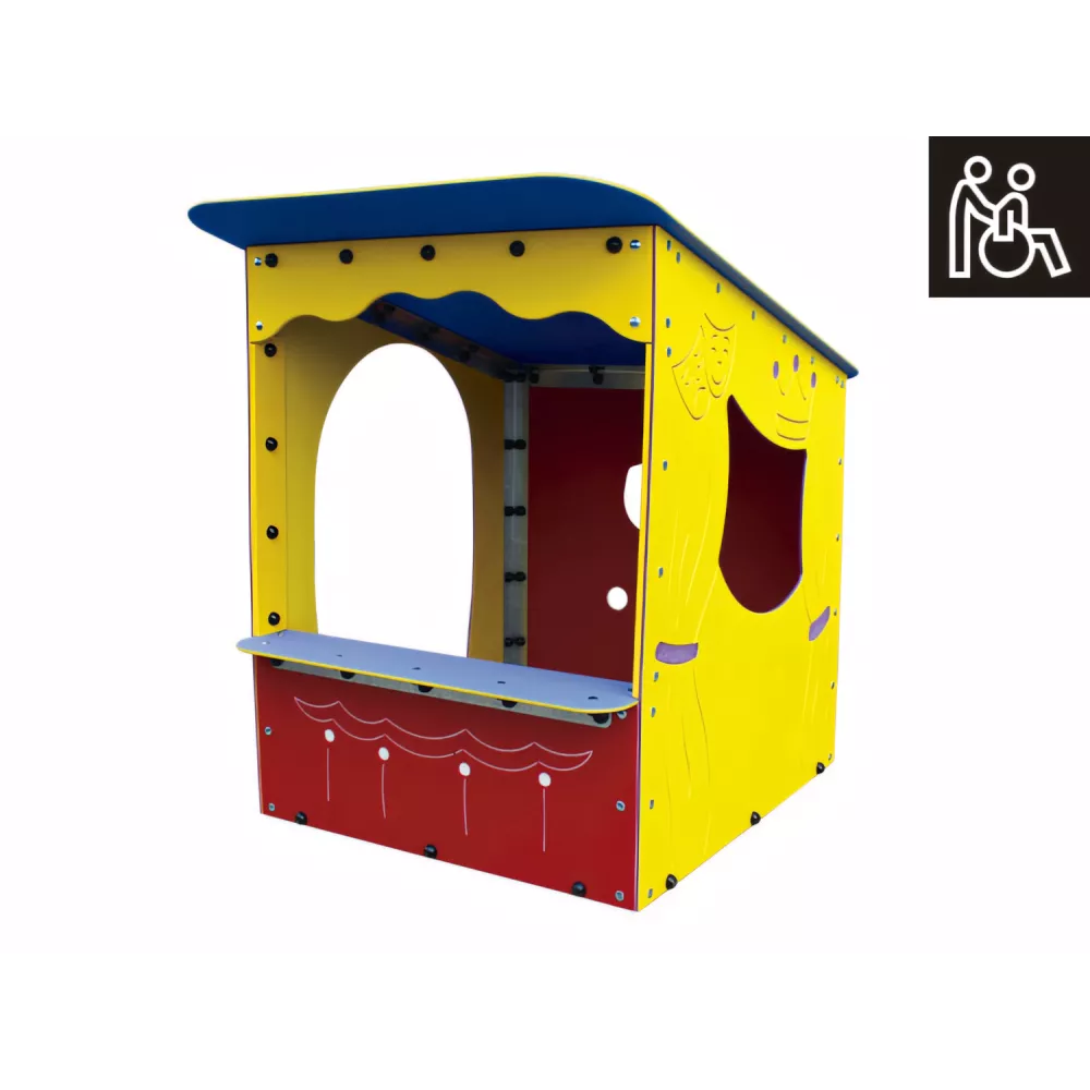 Maisonnette théâtre de marionnettes accessible aux enfants Maisonnette théâtre de marionnettes accessible aux enfants