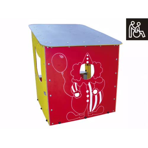 Maisonnette théâtre de marionnettes accessible aux enfants