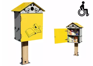 Cabane à livres inclusive en bois traité