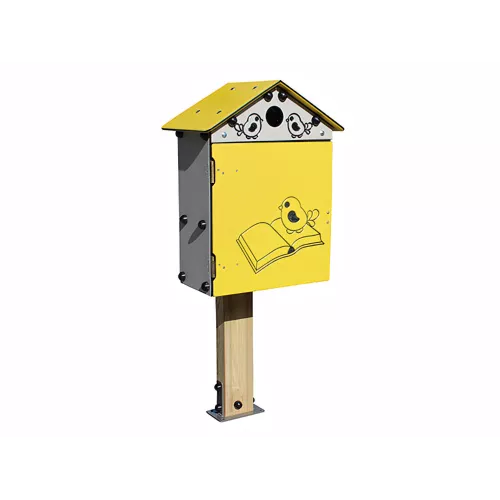 Cabane à livres inclusive en bois traité