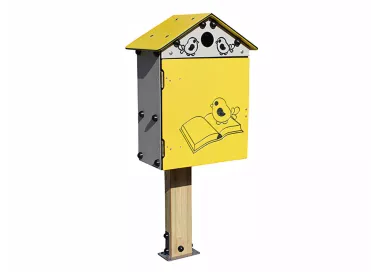 Cabane à livres inclusive en bois traité