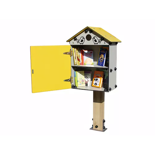 Cabane à livres inclusive en bois traité