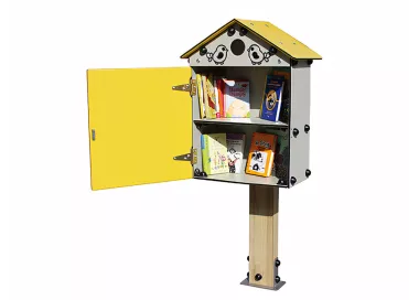 Cabane à livres inclusive en bois traité