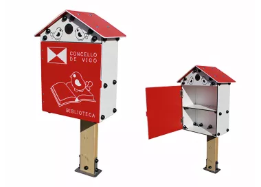 Cabane à livres inclusive en bois traité