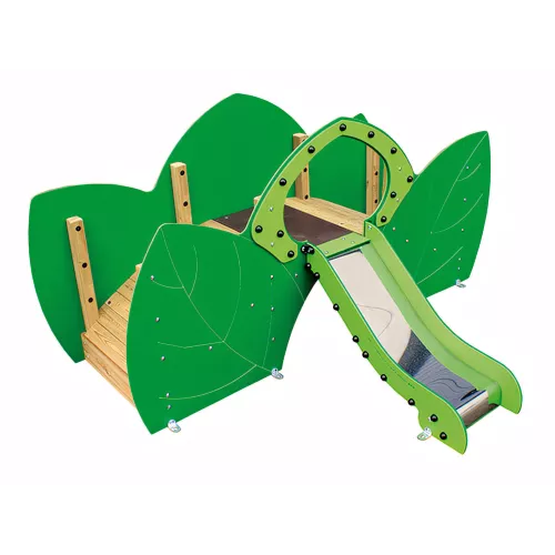 Toboggan inclusif en bois pour enfants différents