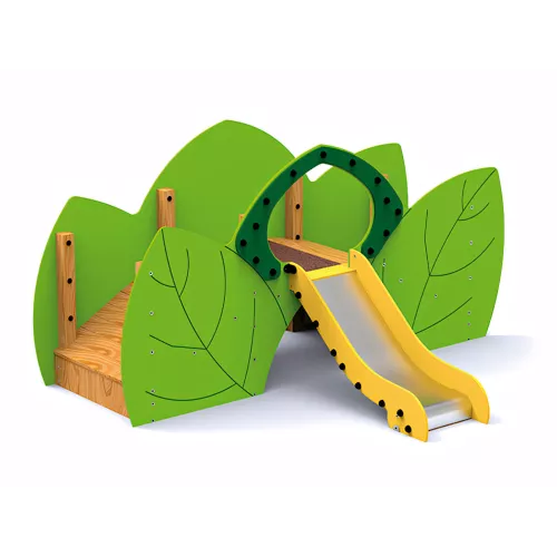 Toboggan inclusif en bois pour enfants différents
