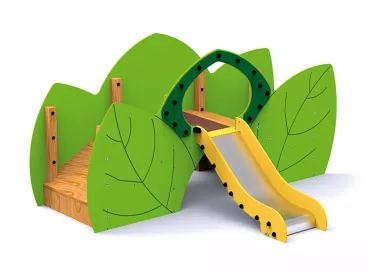 Toboggan inclusif en bois pour enfants différents