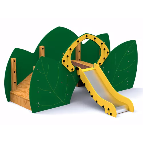 Toboggan inclusif en bois pour enfants différents