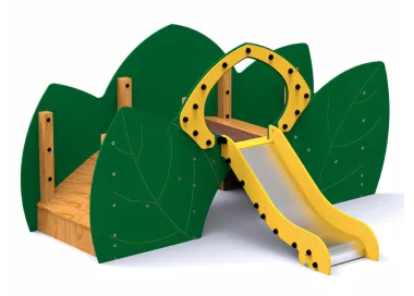 Toboggan inclusif en bois pour enfants différents