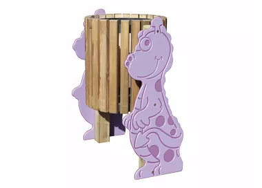 Poubelle dragon Manu en bois 50 litres