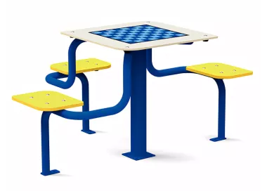 Table de jeux inclusive avec sièges intégrés