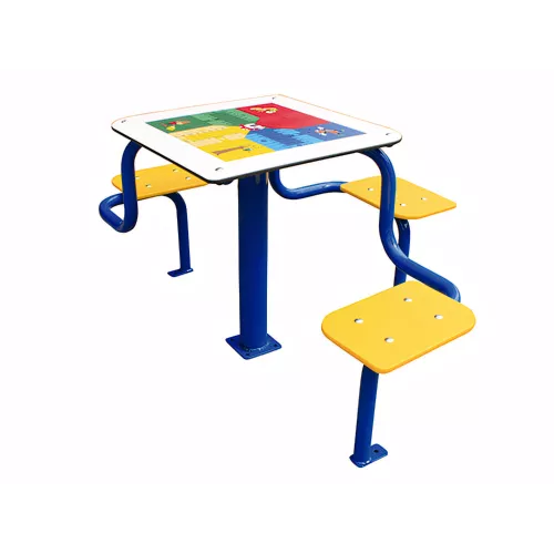 Table de jeux inclusive avec sièges intégrés