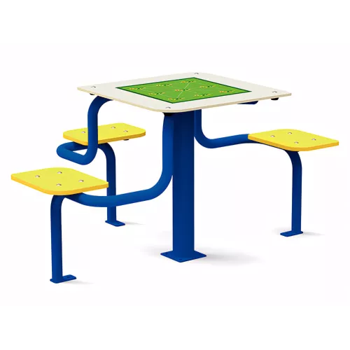 Table de jeux inclusive avec sièges intégrés
