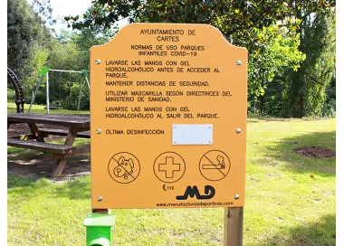 Panneau indicatif bois pour aire de jeux