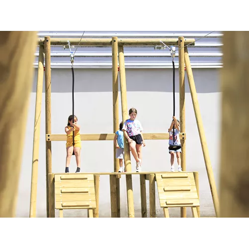 Tyrolienne double en bois 20 mètres
