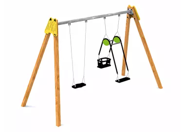 Balançoire Labra en bois avec siège duo