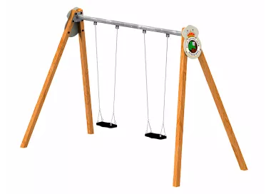 Balançoire Racing double siège en bois traité