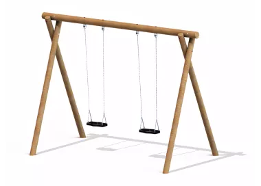 Balançoire rustique double en bois traité autoclave