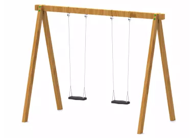 Balançoire rustique double en bois traité
