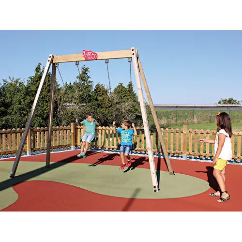 Balançoire Eko en bois traité 2 sièges