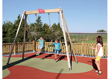 Balançoire Eko en bois traité 2 sièges