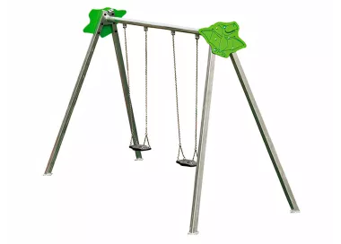 Balançoire Dino double siège acier galvanisé
