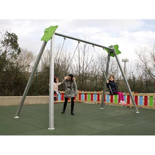 Balançoire Dino double siège acier galvanisé