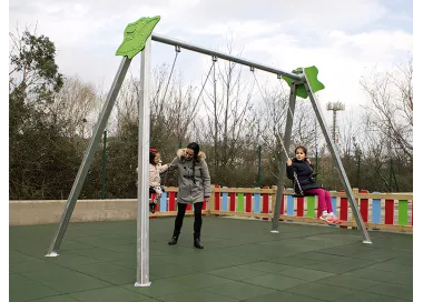 Balançoire Dino double siège acier galvanisé