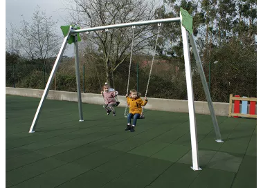 Balançoire Dino double siège acier galvanisé