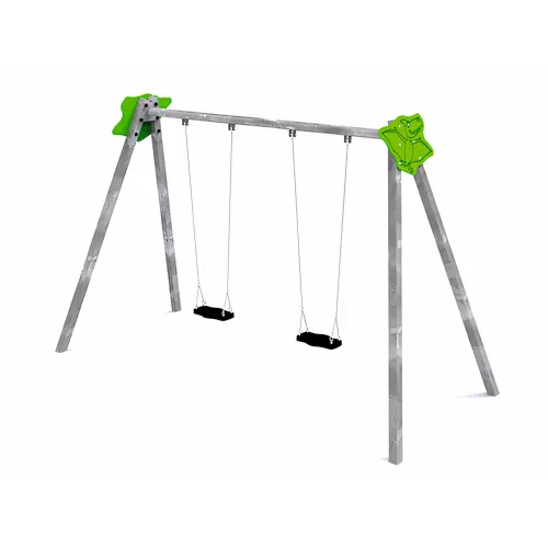 Balançoire Dino double siège acier galvanisé