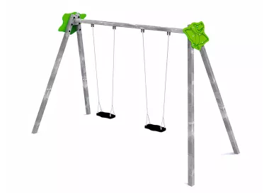 Balançoire Dino double siège acier galvanisé
